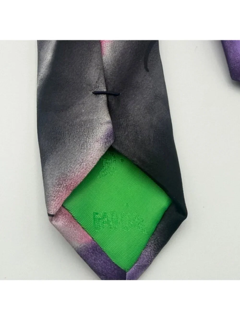 Garcia Men’s Purple Black Red Silk Tie Abstract Drummers Collection 62 Made USA